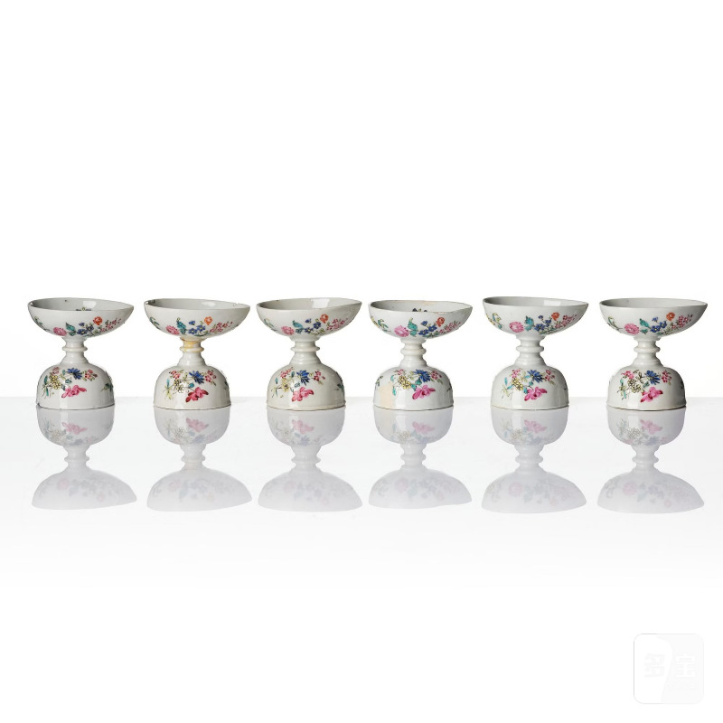 A set of six famille rose egg cups, - 图3